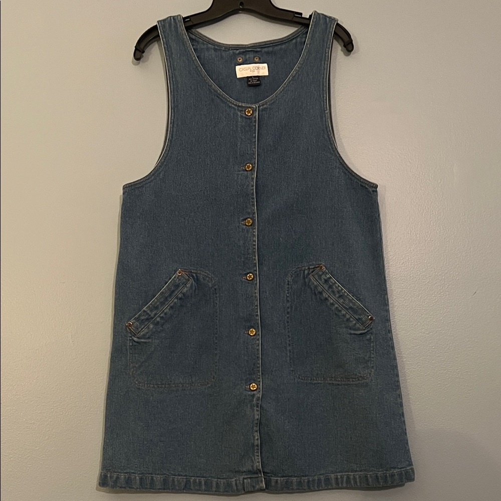 Casual Corner Denim Dress with Star Buttons